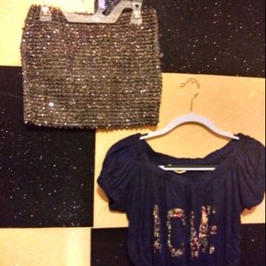 2 piece sequin "skirt set"